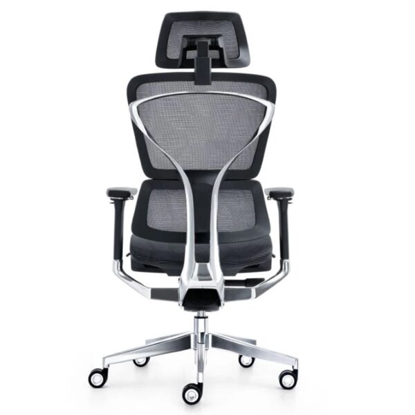 inox ergonomic chair back side