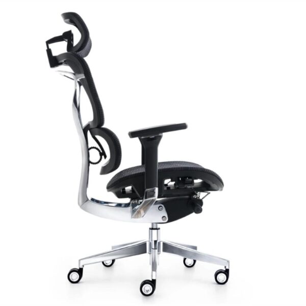 inox ergonomic office chair side pose