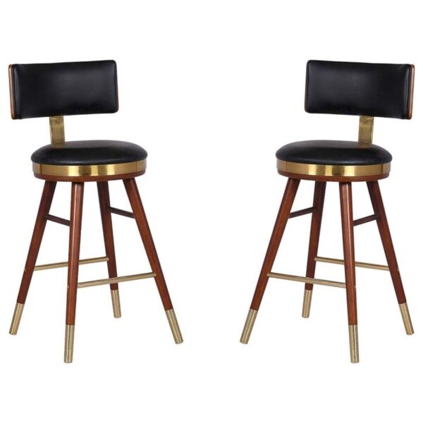 Black wooden bar stool