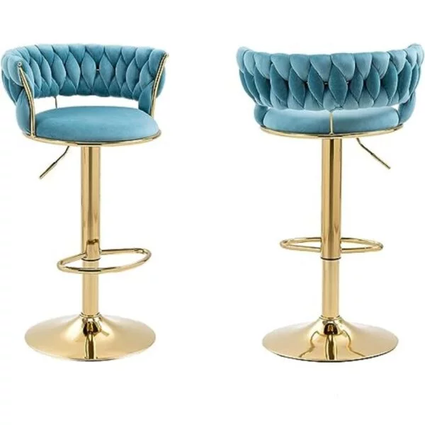 Skyblue Golden Leg High Bar Stool