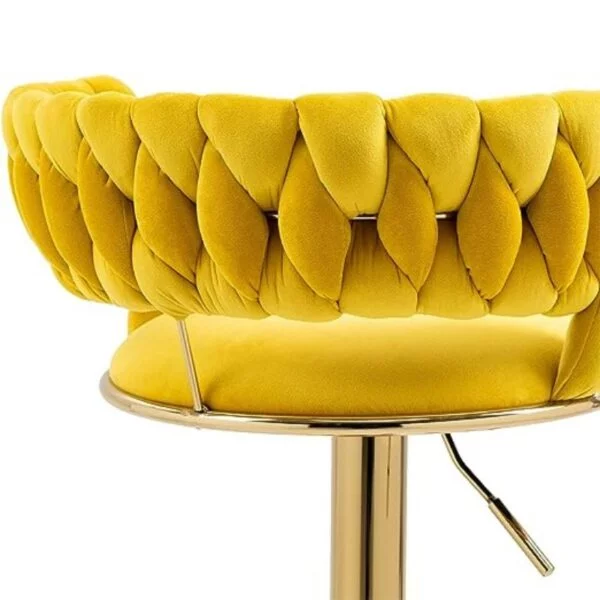 Yellow High Bar Stool Back