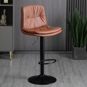 Comfortable High Counter Bar Stool in Leather Seat