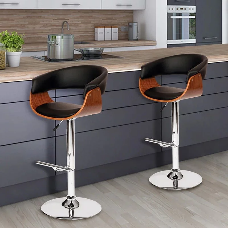 Imported Leather High Bar Stool