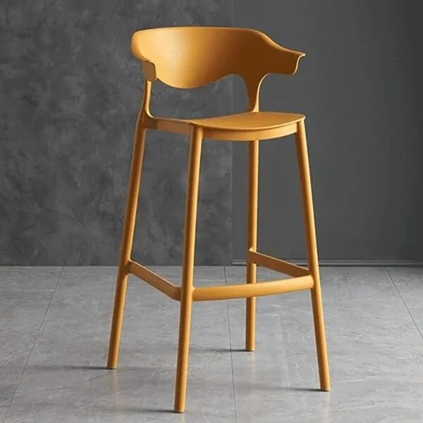 Orange Plastic High Bar Stool