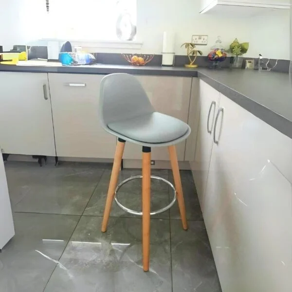 Wooden Leg High Counter Bar Stool