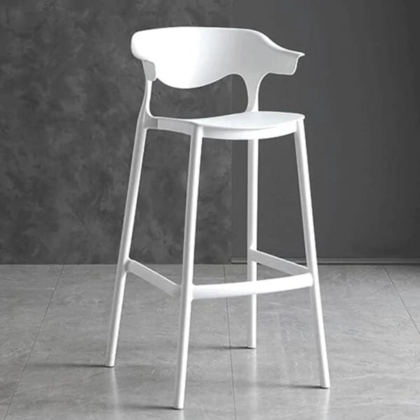 White High Plastic Counter Bar Chair