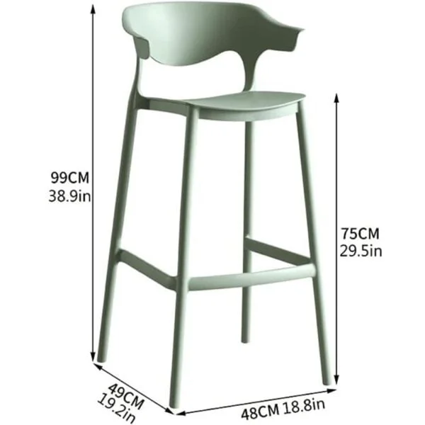 dimension of high plastic counter bar